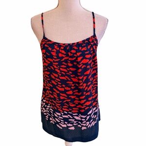 CAbi Pink/Navy Blue/Coral "Smooch" Cami #5548 S
